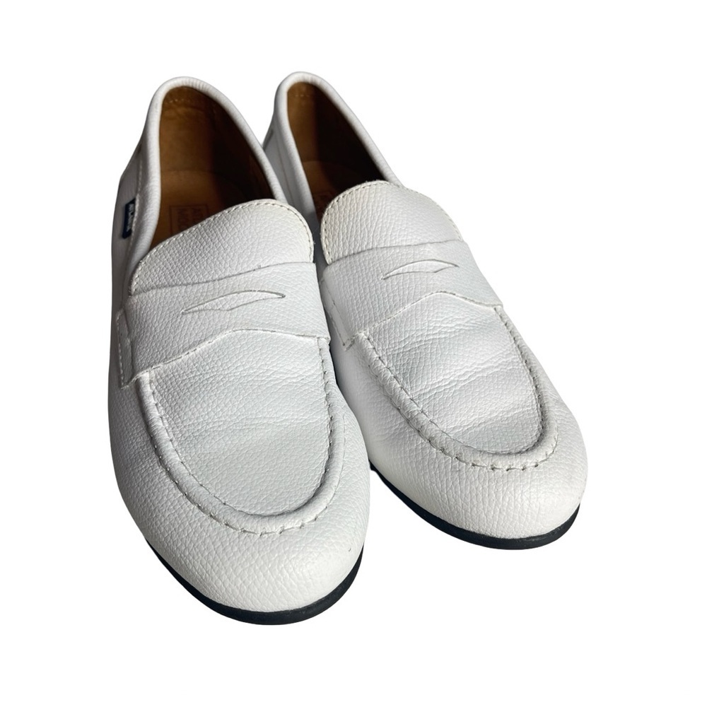 Atlanta Moccasin white leather size 33 (USA) 3 kids penny loafers driving boat